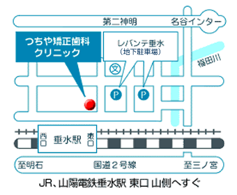 つちや矯正歯科クリニックの地図